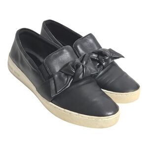 Michael Kors Black Leather Slip On Sneakers